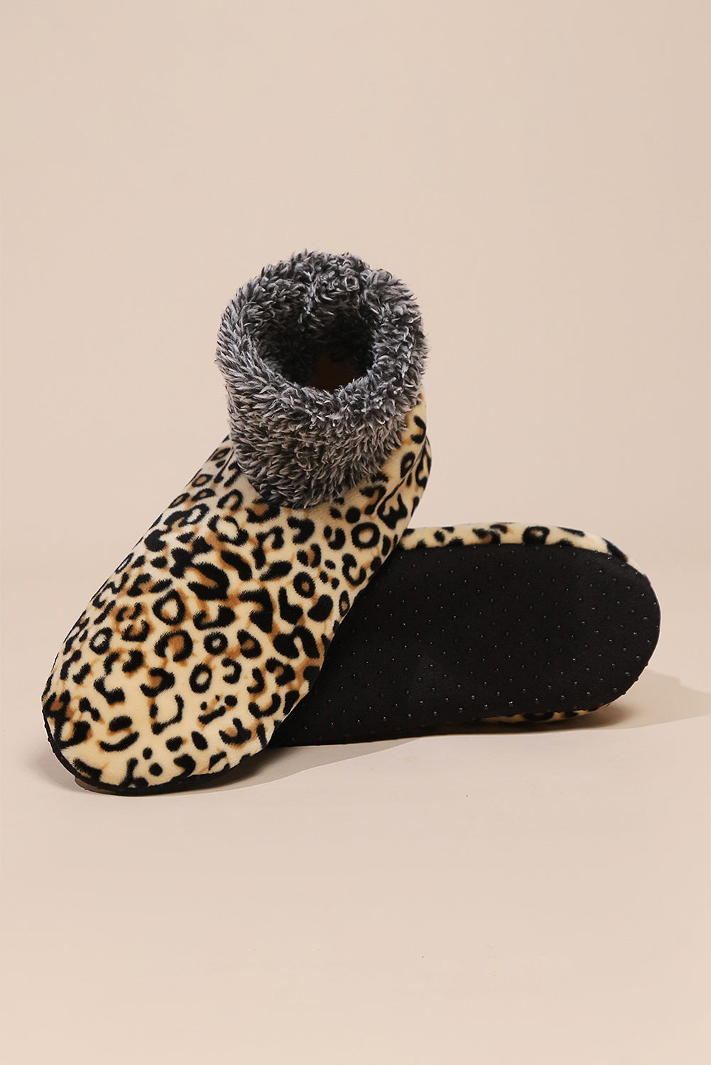 Stardust Chic Leopard Print Anti Skid Warm Slipper Socks