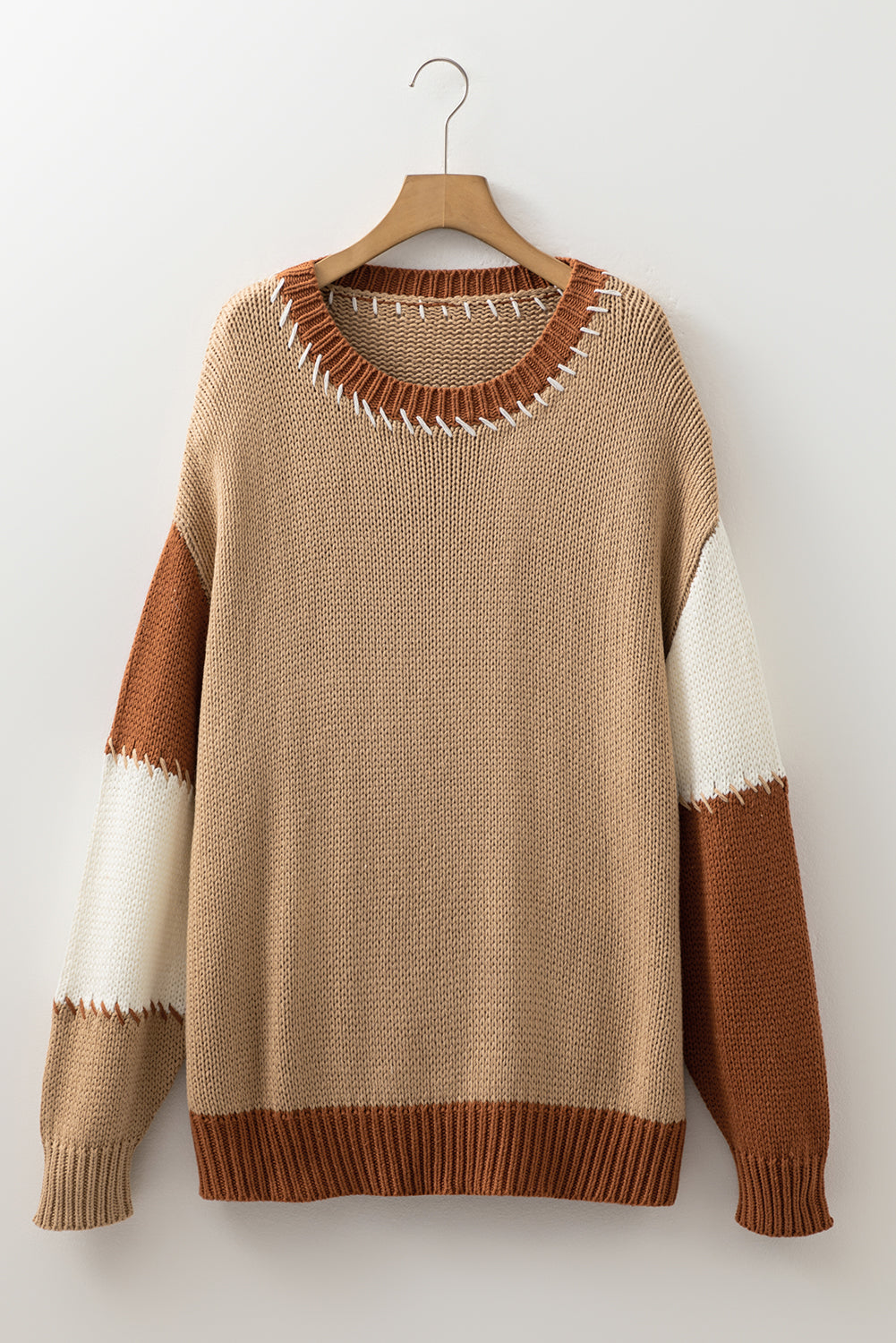 Jupiter Haze Colorblock Plus Size Knit Sweater