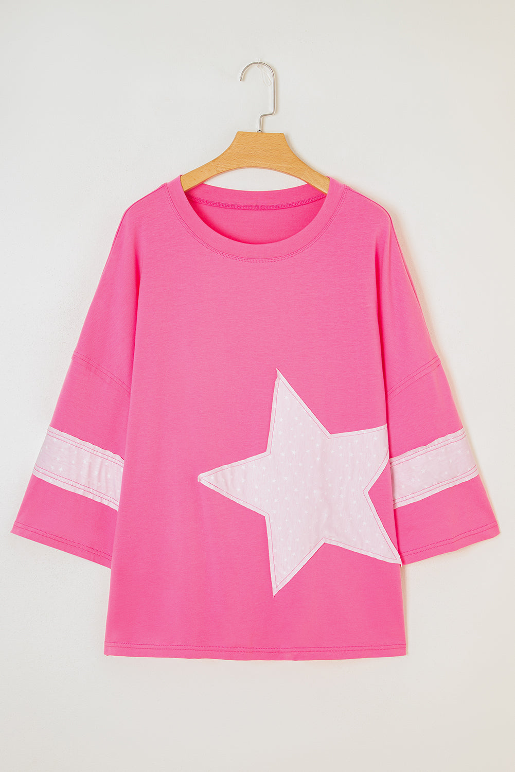 Stellar Charm Star Raw Edge Frayed Star  Plus Size Top