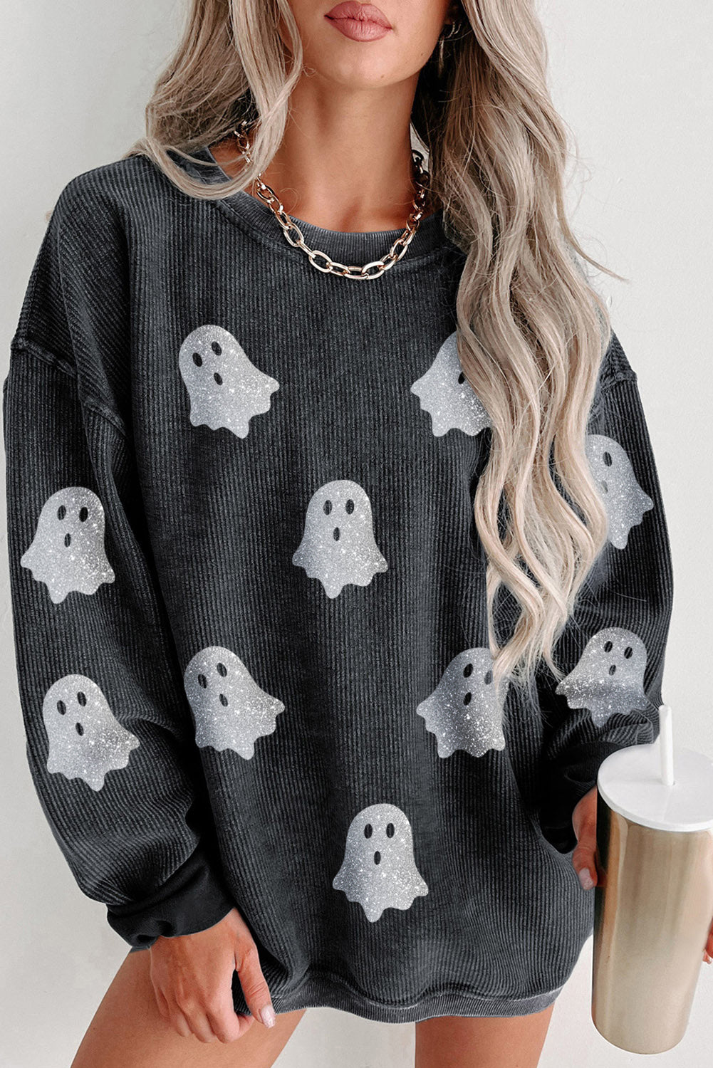 Galaxy Ghoul  Crew Neck Loose Sweatshirt