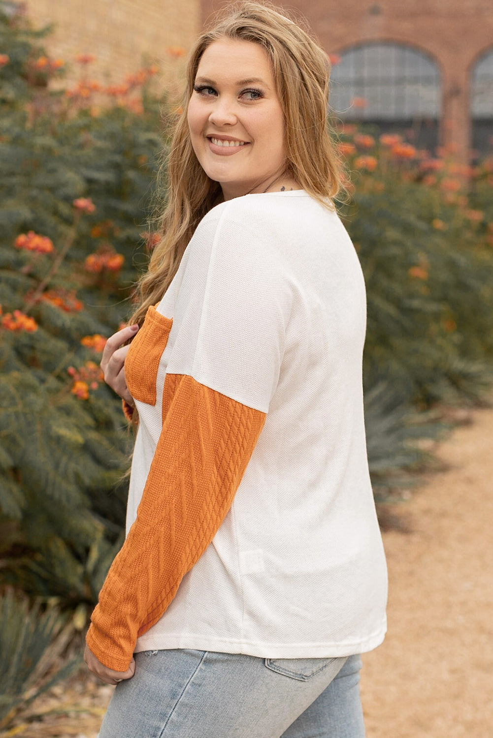 Galactic Color Block Plus Size Long Sleeve top