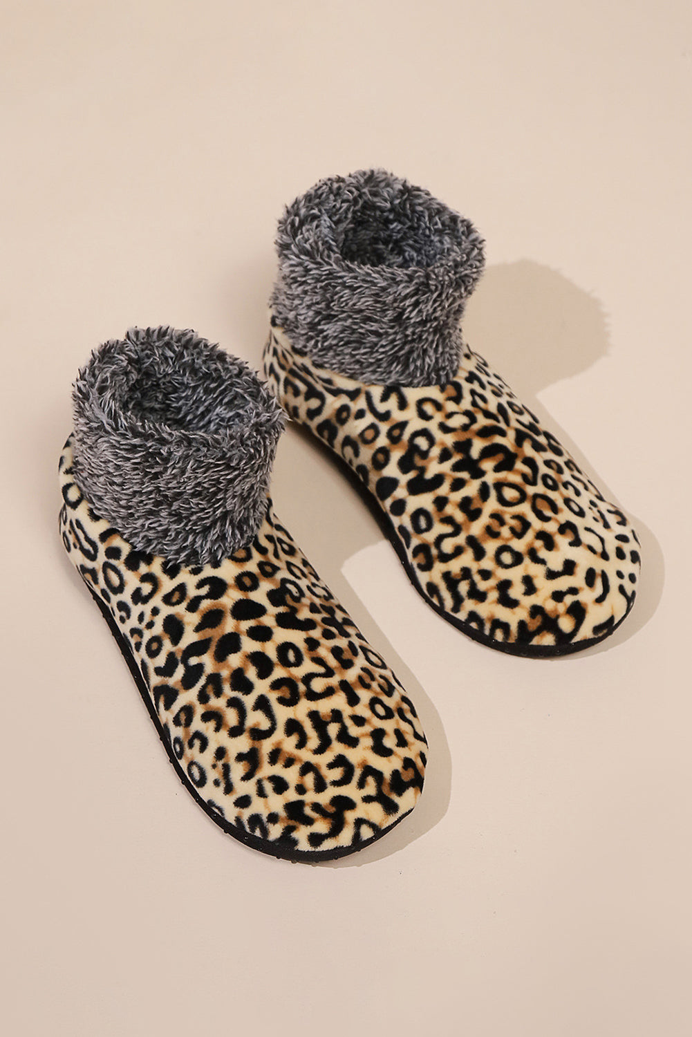 Stardust Chic Leopard Print Anti Skid Warm Slipper Socks