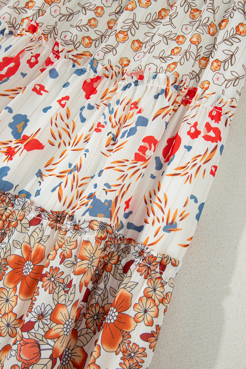 Harvest Moon Midi  Frill Tiered High Waist Floral Dress