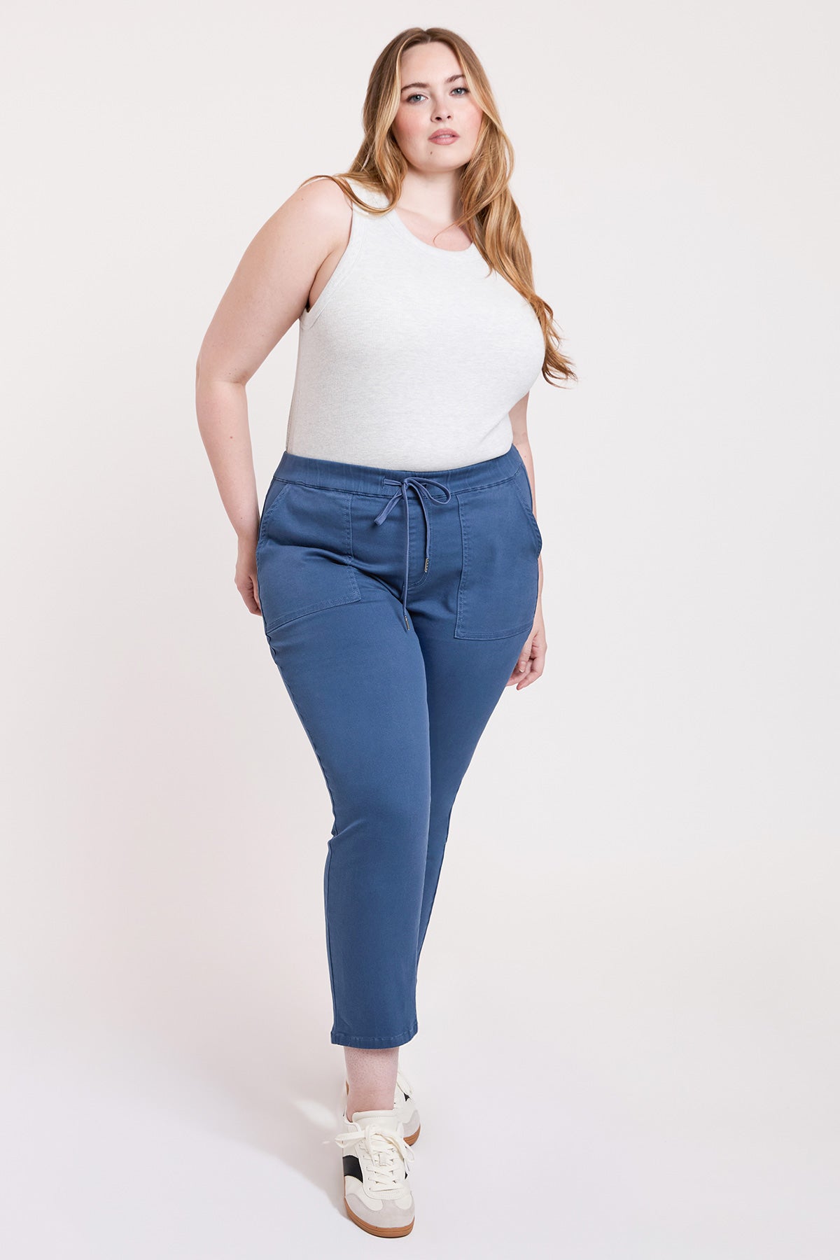 YMI Jeans Women's Plus High Rise Pull On Straight Leg Jogger