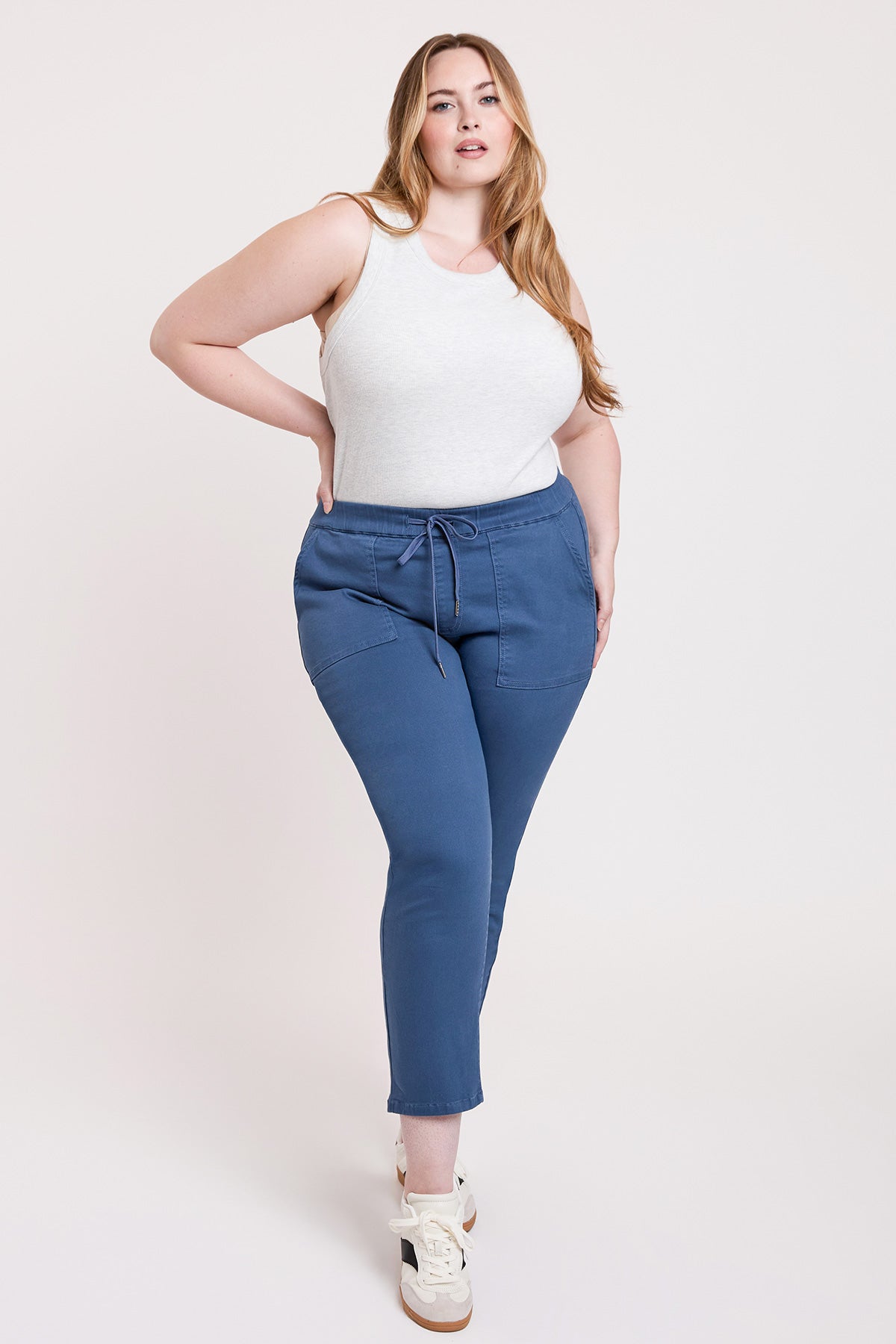 YMI Jeans Women's Plus High Rise Pull On Straight Leg Jogger