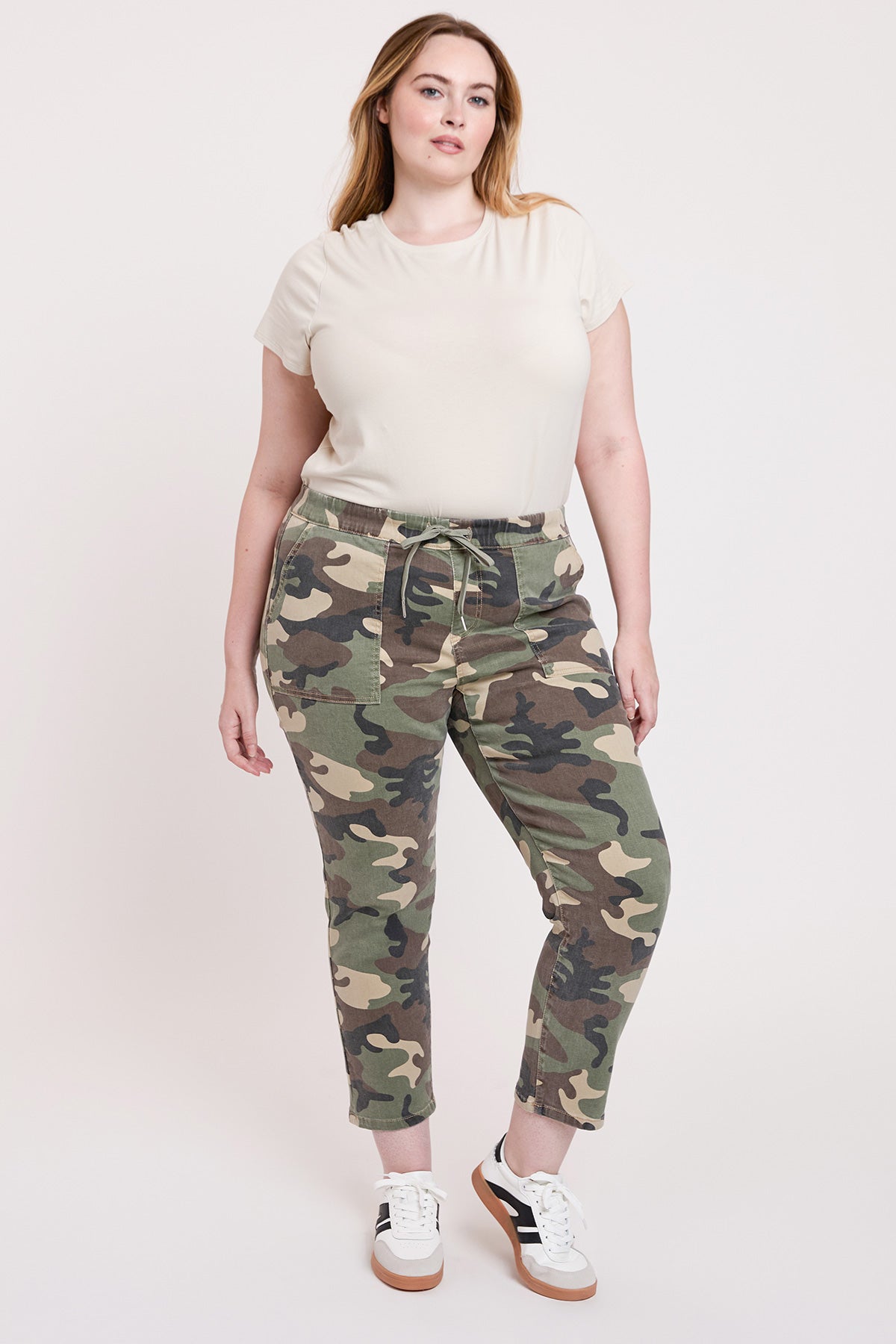 YMI Jeans Women's Plus High Rise Pull On Straight Leg Jogger