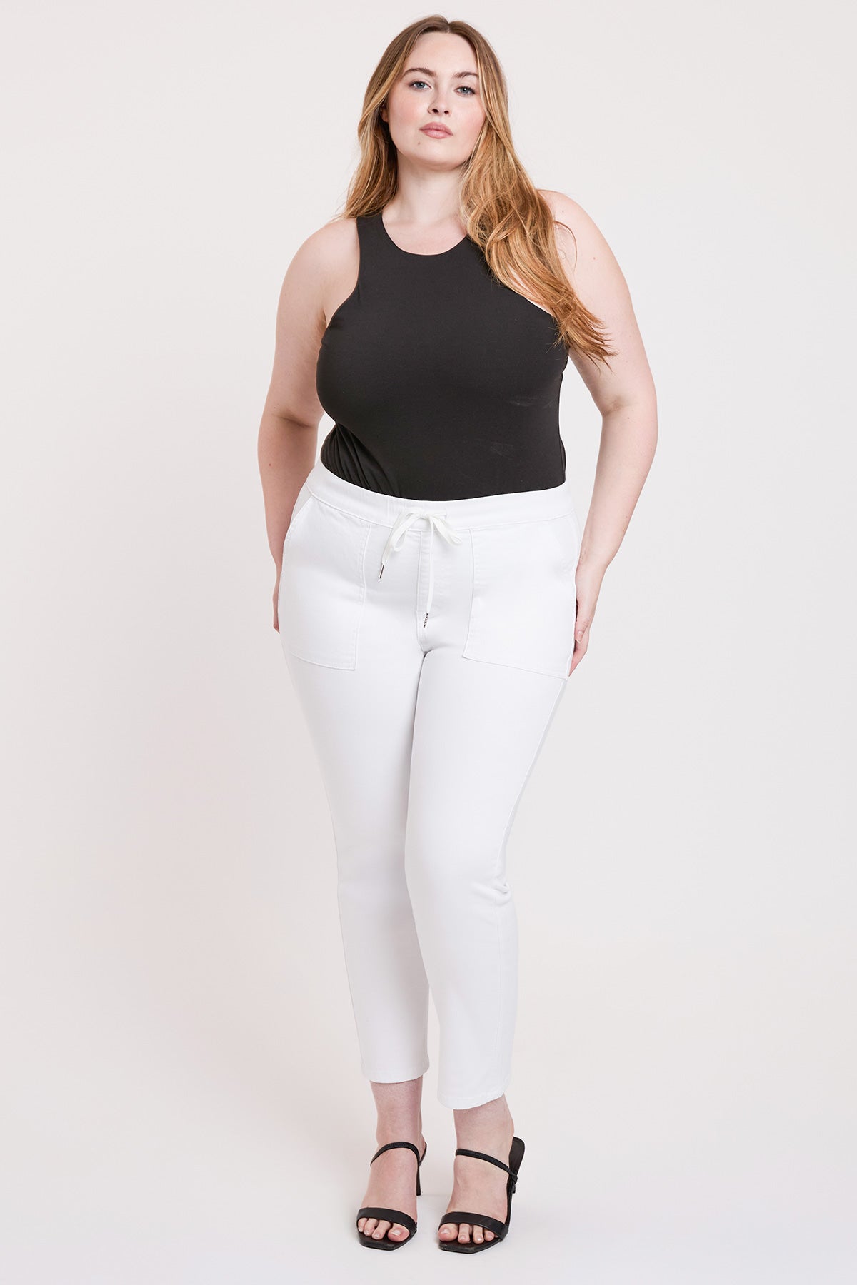 YMI Jeans Women's Plus High Rise Pull On Straight Leg Jogger