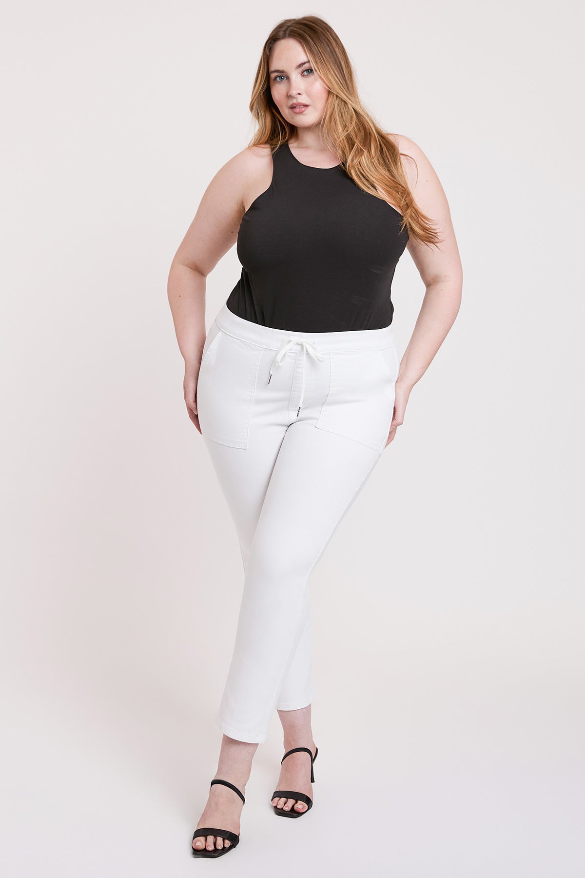 YMI Jeans Women's Plus High Rise Pull On Straight Leg Jogger