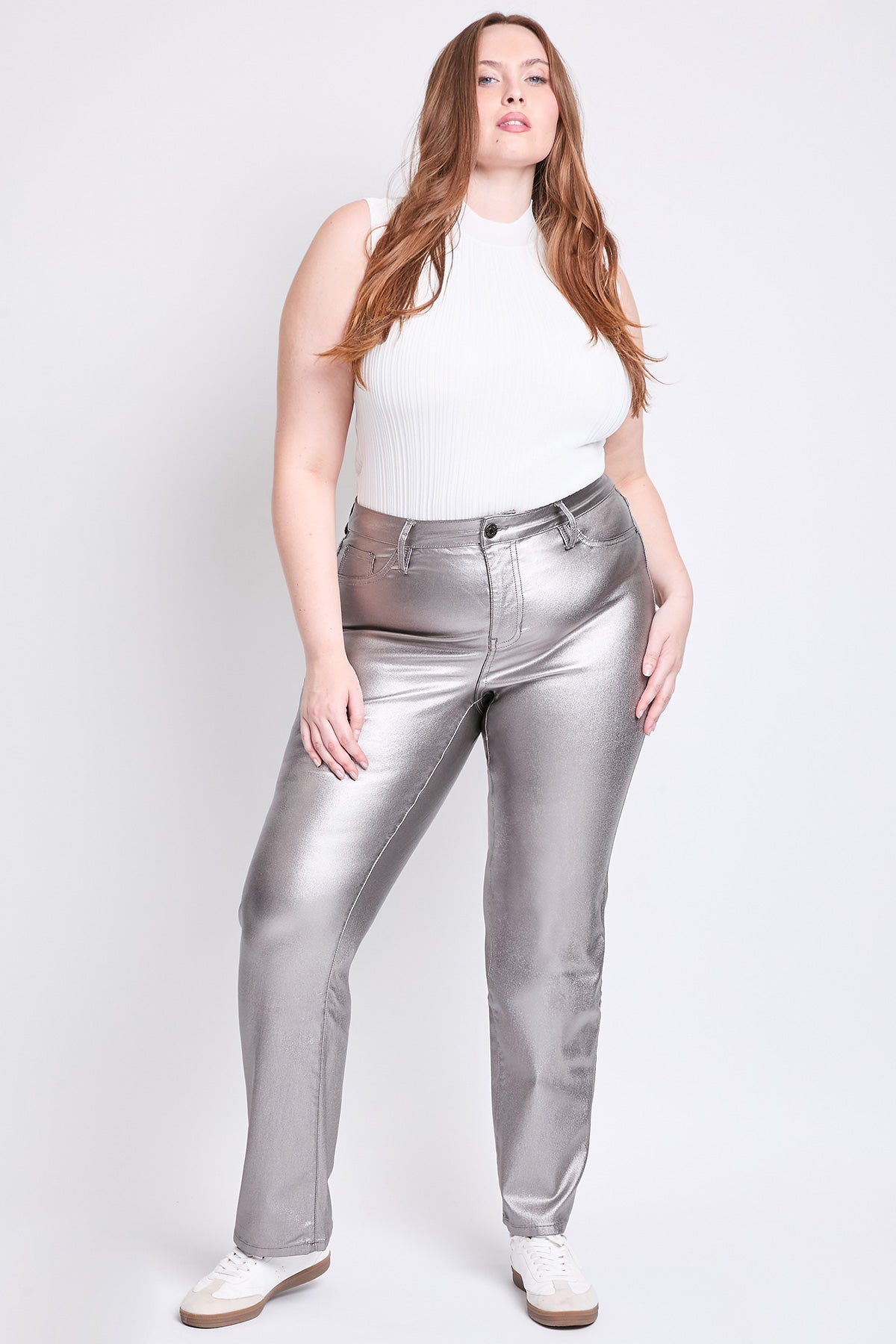 YMI Jeans  Plus Hyperstretch Straight Leg Metallic Pant