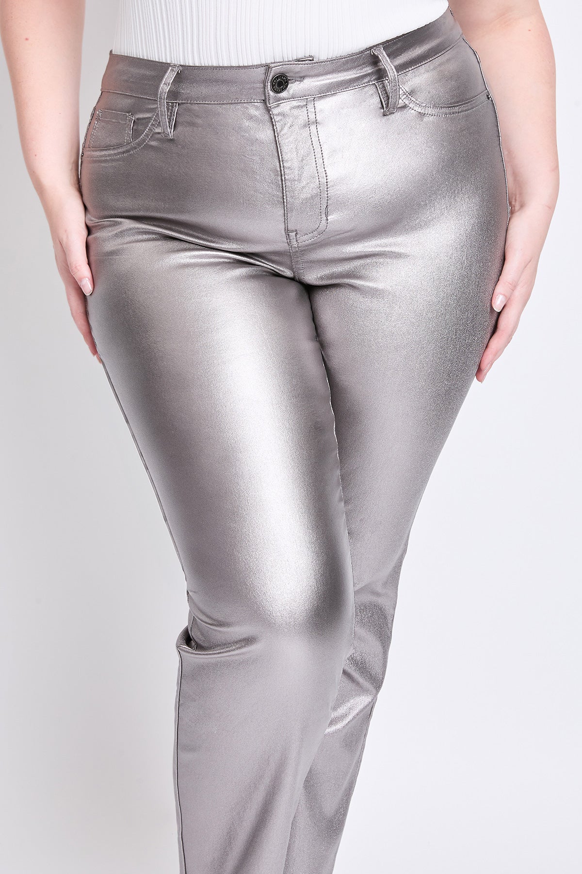 YMI Jeans  Plus Hyperstretch Straight Leg Metallic Pant