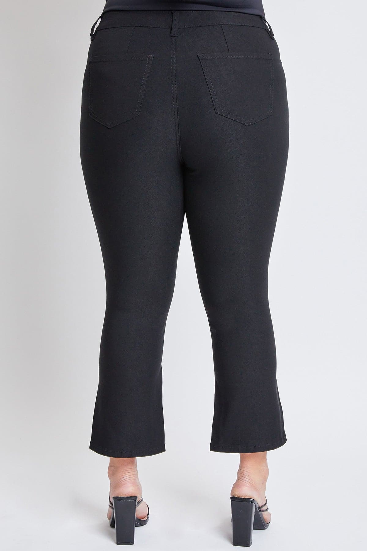YMI Jeans Women's Plus Hyperstretch Cropped Kick Flare Pants