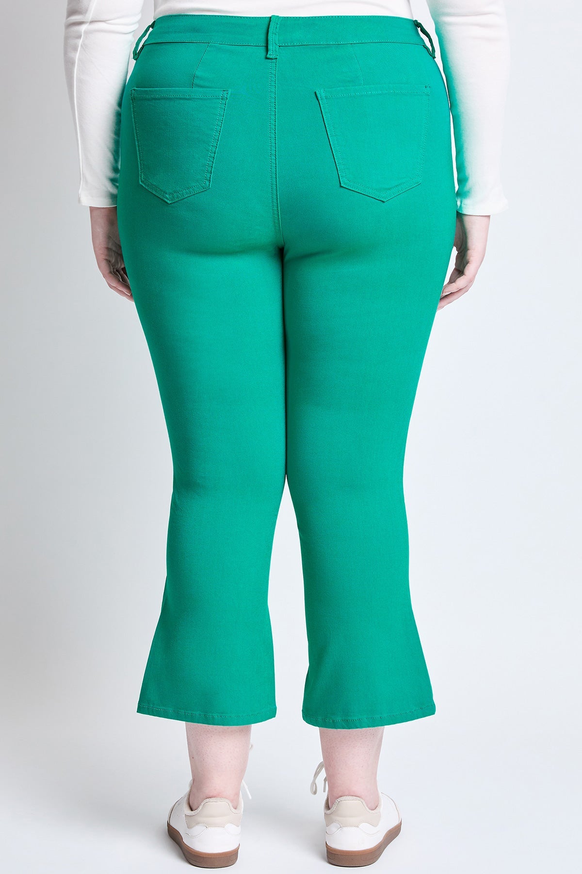 YMI Jeans Women's Plus Hyperstretch Cropped Kick Flare Pants
