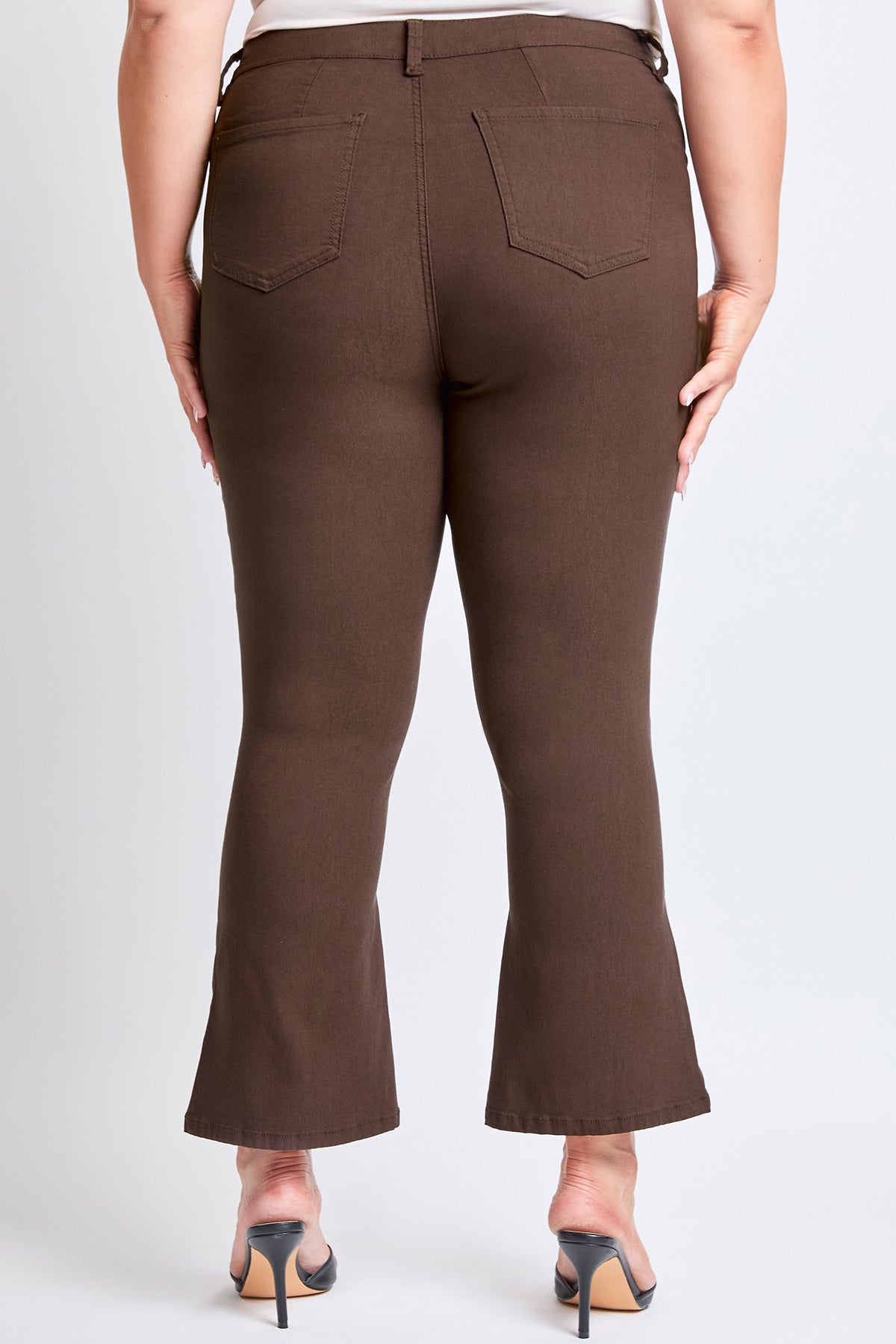 YMI Jeans Women's Plus Hyperstretch Cropped Kick Flare Pants