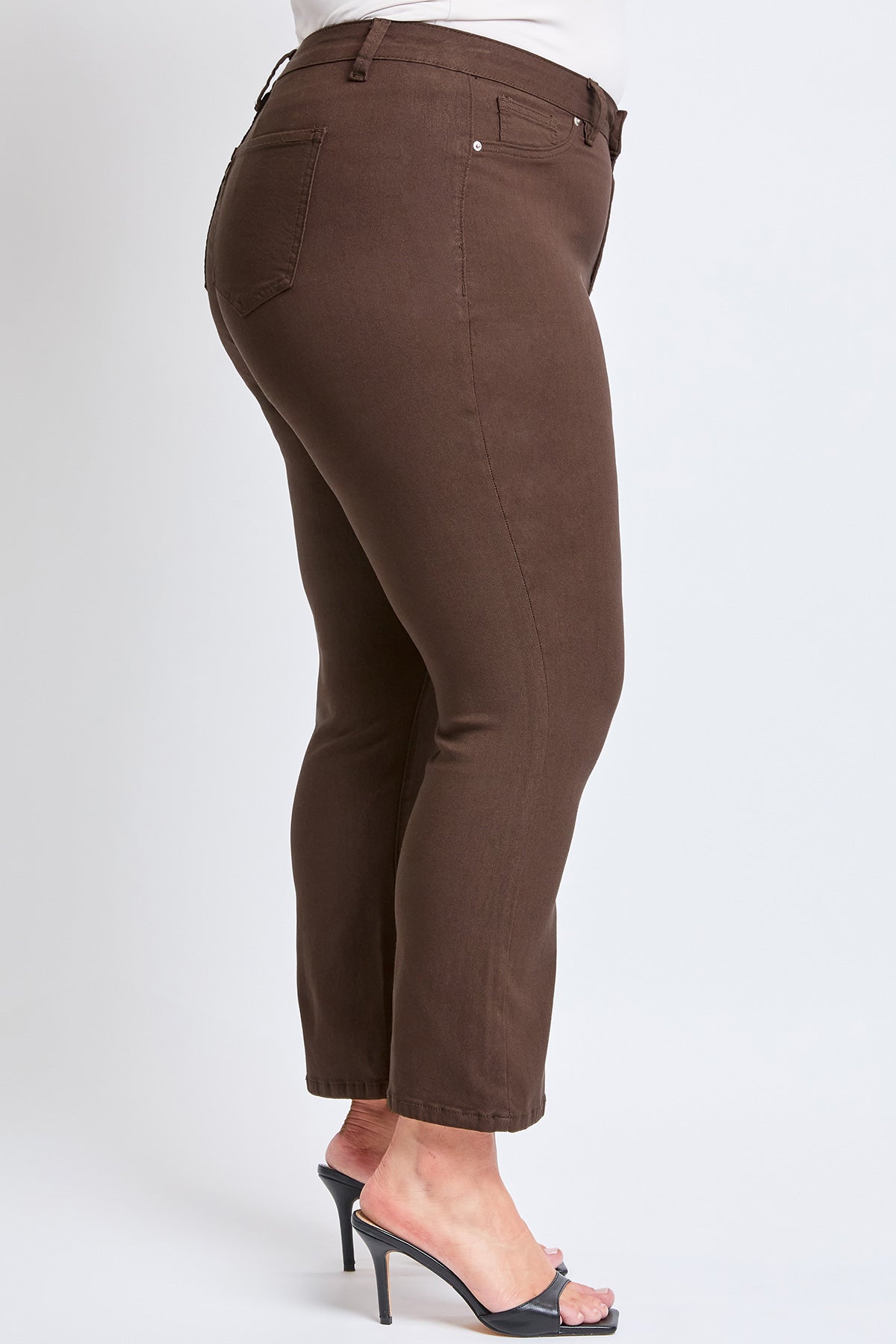 YMI Jeans Women's Plus Hyperstretch Cropped Kick Flare Pants