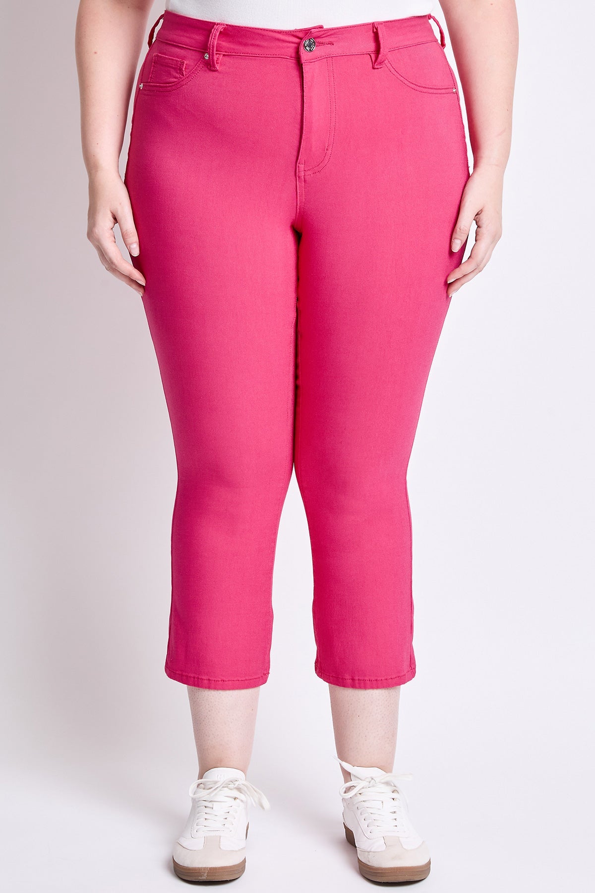 YMI Jeans Women's Plus Hyperstretch Cropped Kick Flare Pants