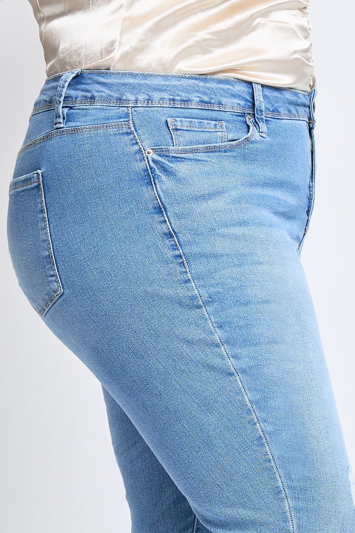 YMI Jeans  Women's Plus Essential Sustainable Distressed Skinny Jeans