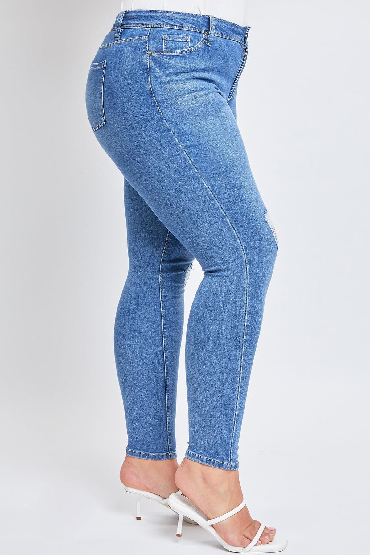 YMI Jeans  Women's Plus Essential Sustainable Distressed Skinny Jeans