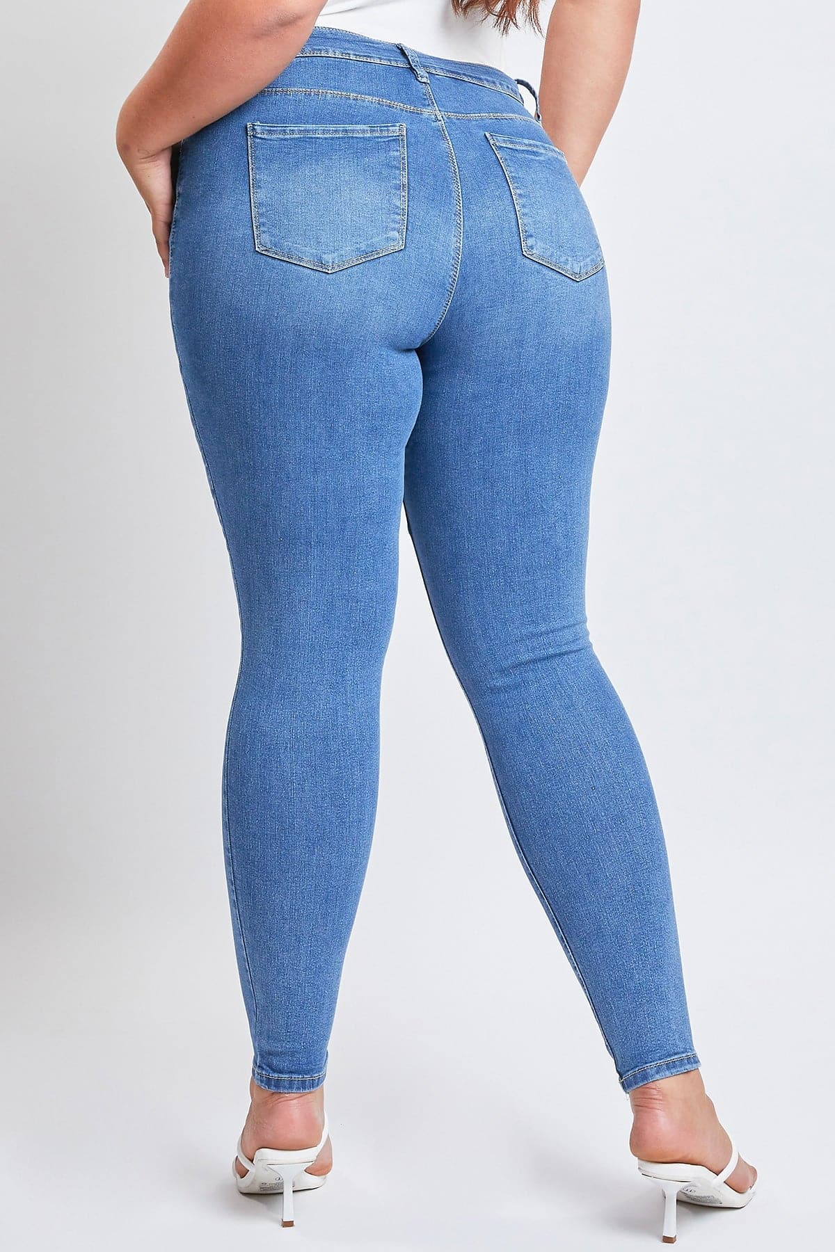YMI Jeans  Women's Plus Essential Sustainable Distressed Skinny Jeans