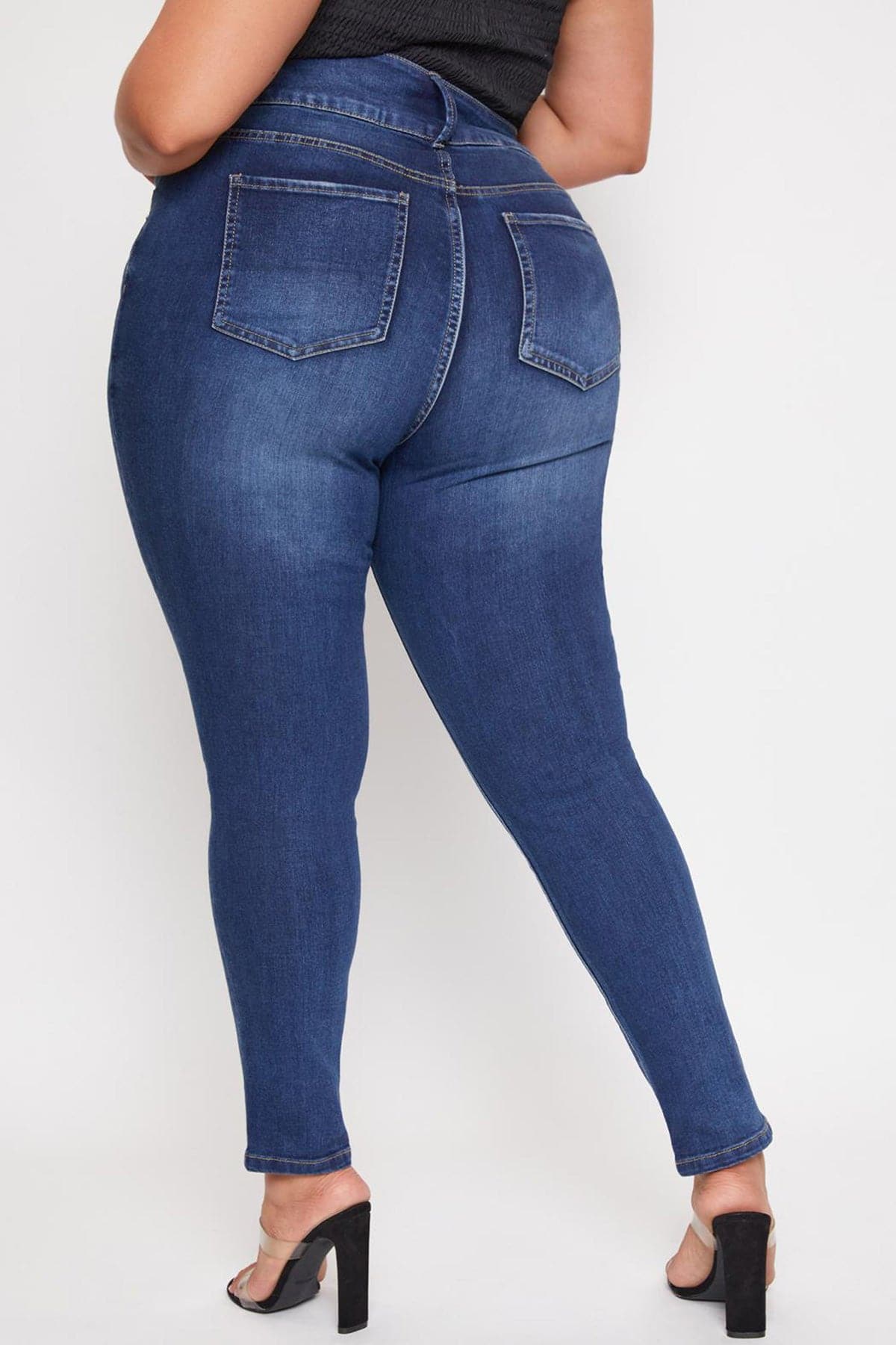 YMI Jeans Women's Plus Essential  3 button Skinny Jeans
