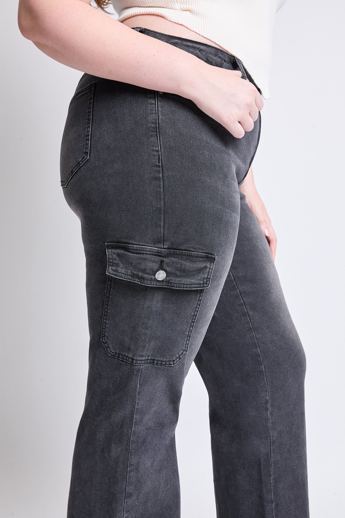 YMI Jeans  Women's Plus High Rise Wide Leg Skater Cargo Jeans