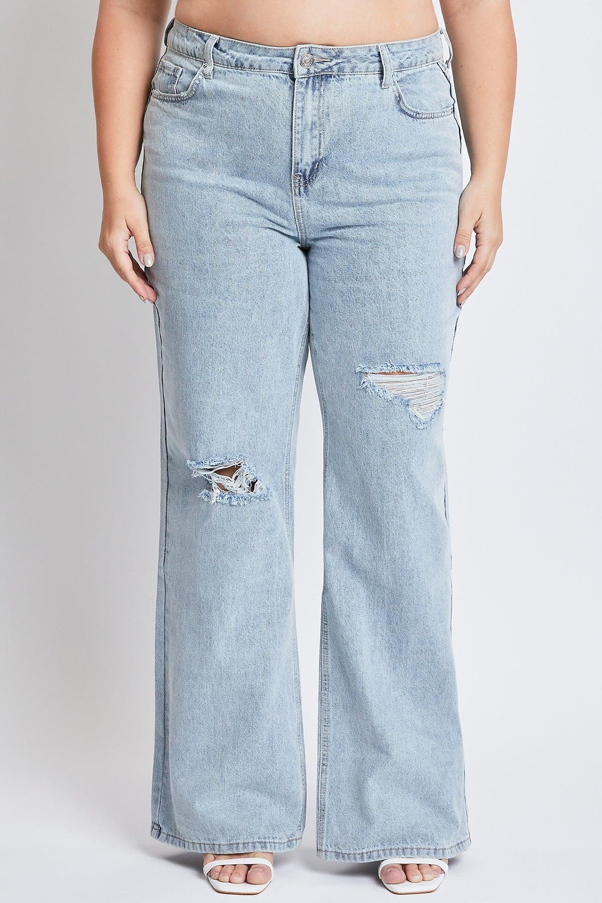YMI Jeans Women's Plus High Rise Relaxed Wide Leg Jeans