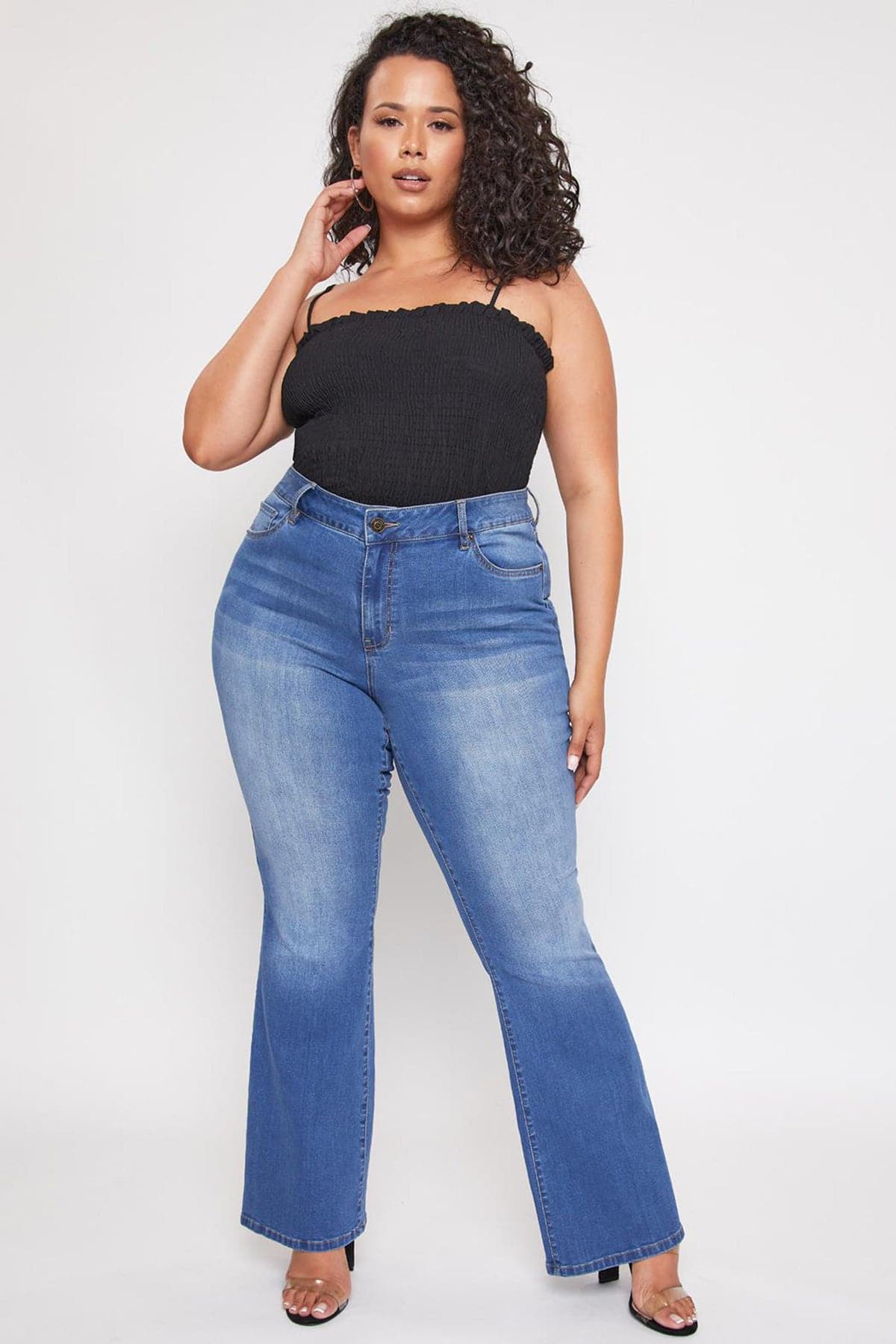 YMI Jeans Women's Plus Size Basic Flare Jeans