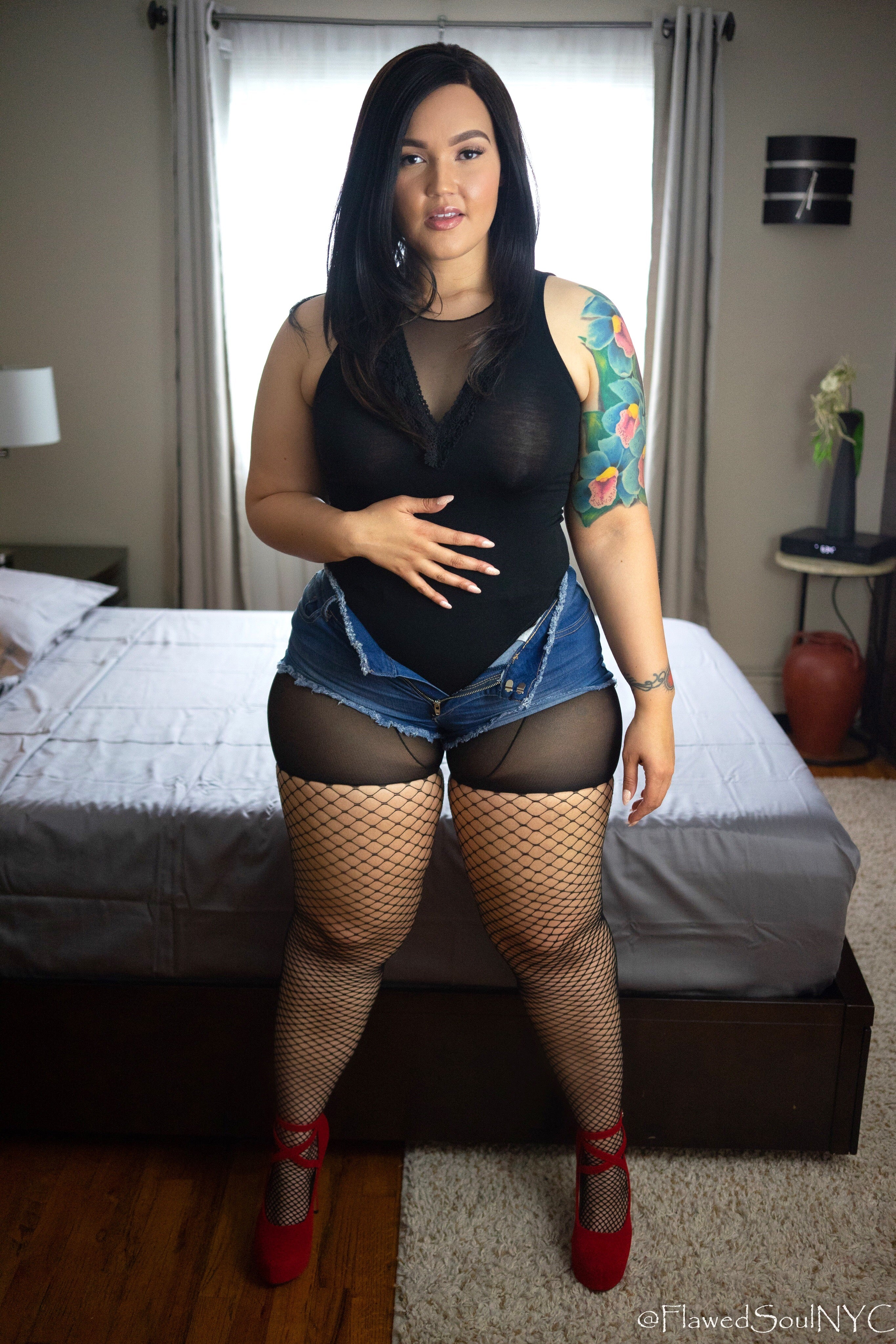 THASSCRUSH Fancy Lady Plus Size Fishnet Tights