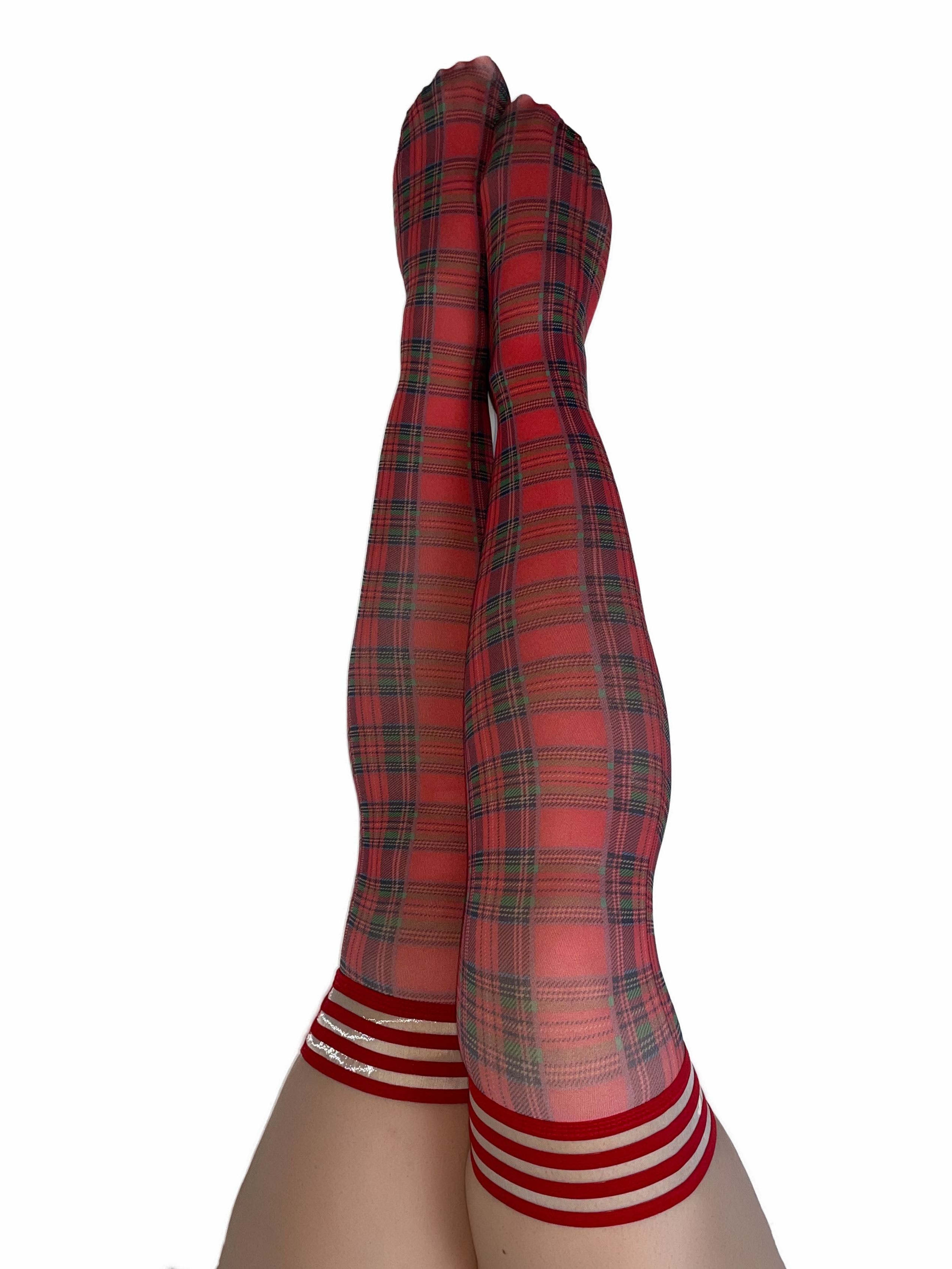 Kix'ies - Grace: Red Plaid Thigh Highs.