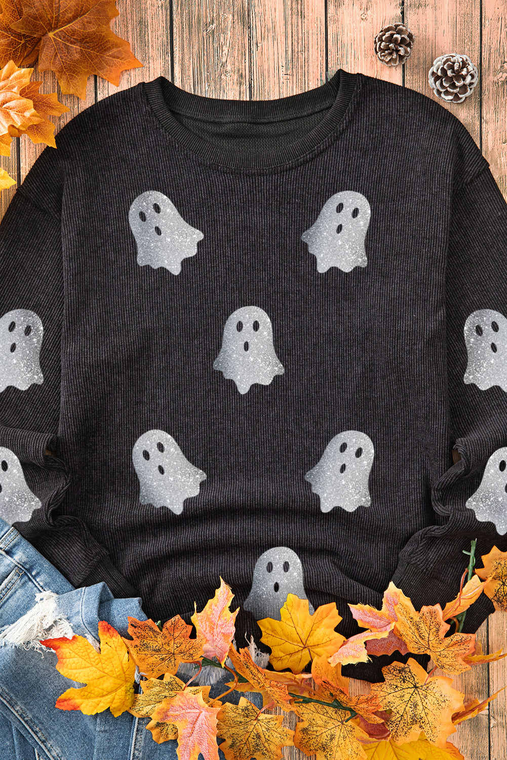 Galaxy Ghoul  Crew Neck Loose Sweatshirt