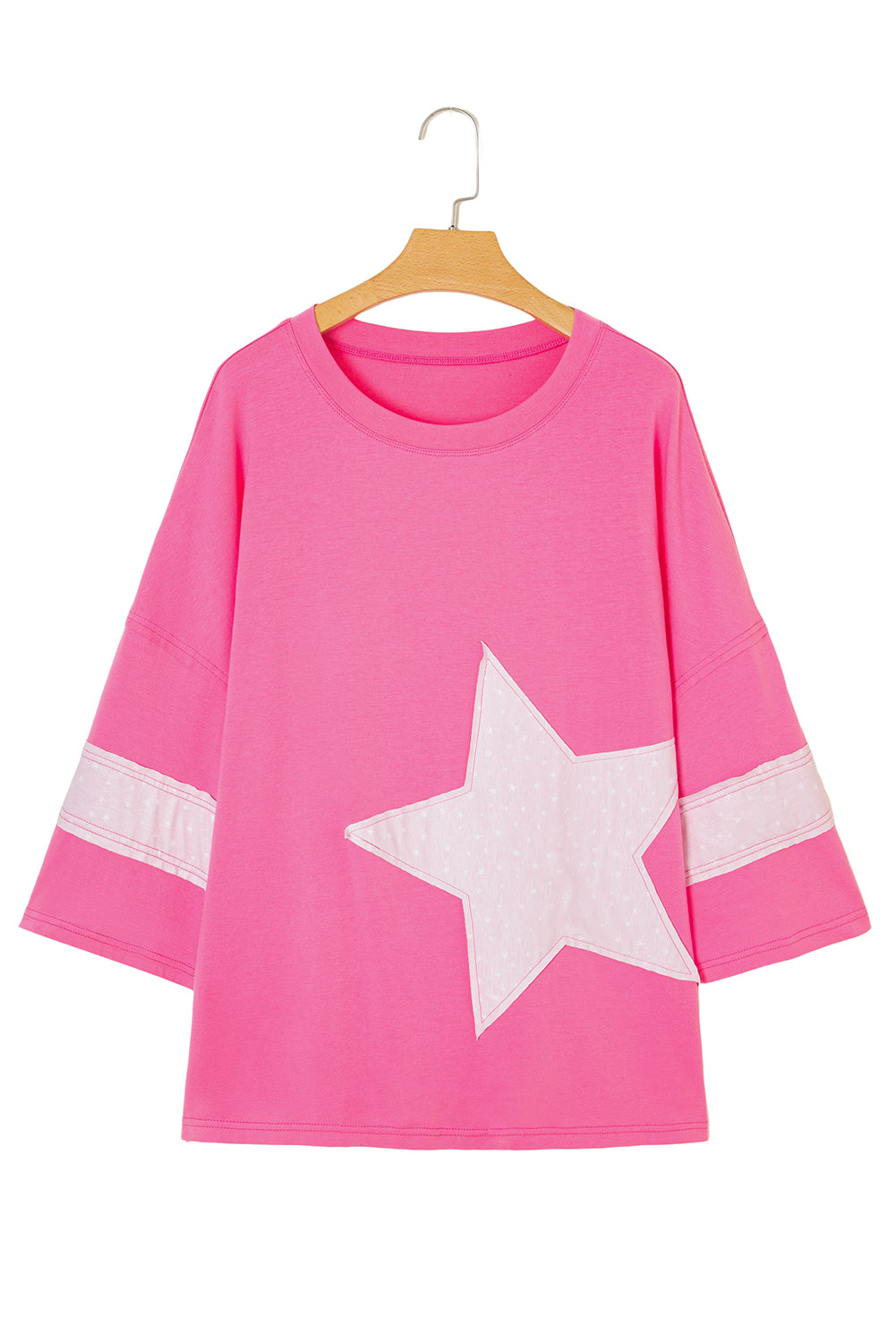 Stellar Charm Star Raw Edge Frayed Star  Plus Size Top