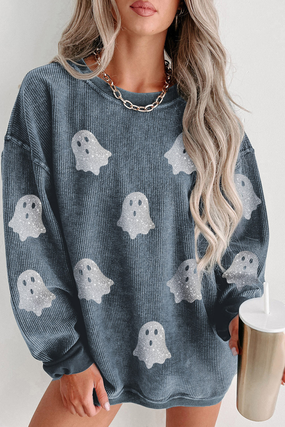 Galaxy Ghoul  Crew Neck Loose Sweatshirt