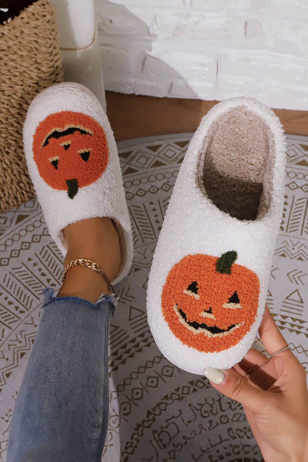 Pumpkin Patch Stardust Plush Slippers