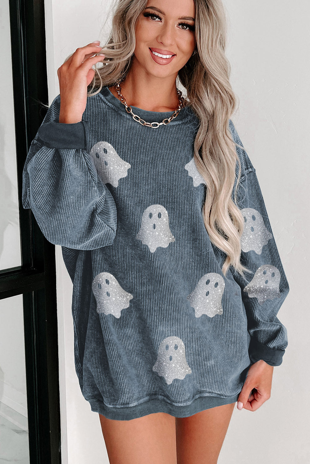 Galaxy Ghoul  Crew Neck Loose Sweatshirt