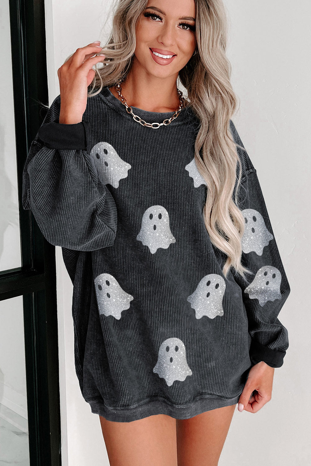 Galaxy Ghoul  Crew Neck Loose Sweatshirt
