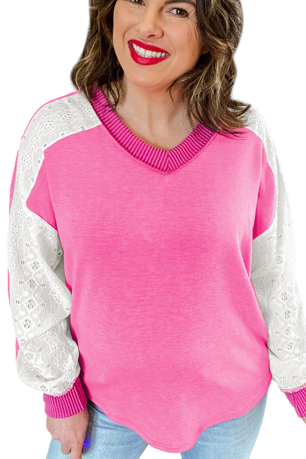 StarLace  Plus Size Long Sleeve Top