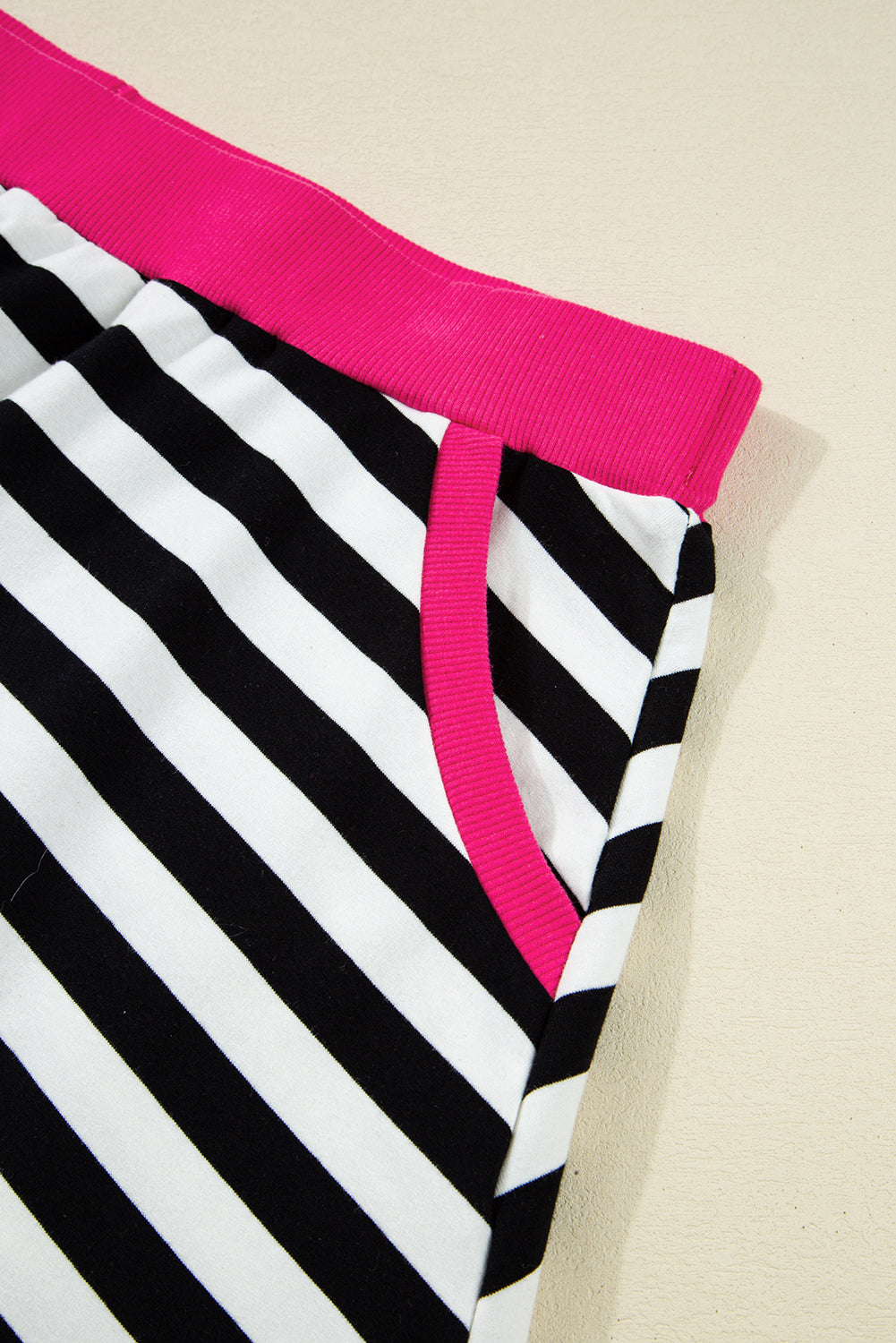 Stellar Stripes Black Stripe  Contrast Edge  Loungewear Plus Size Set