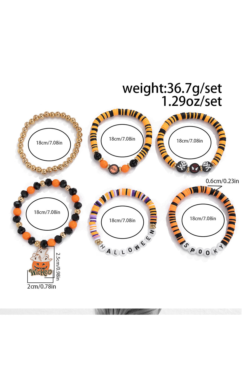 HALLOWEEN SPOOKY Beaded Bracelet Set