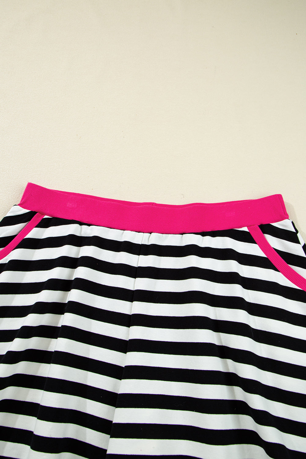 Stellar Stripes Black Stripe  Contrast Edge  Loungewear Plus Size Set