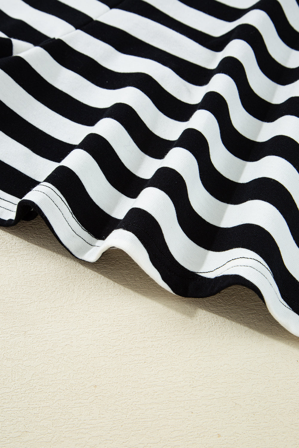 Stellar Stripes Black Stripe  Contrast Edge  Loungewear Plus Size Set