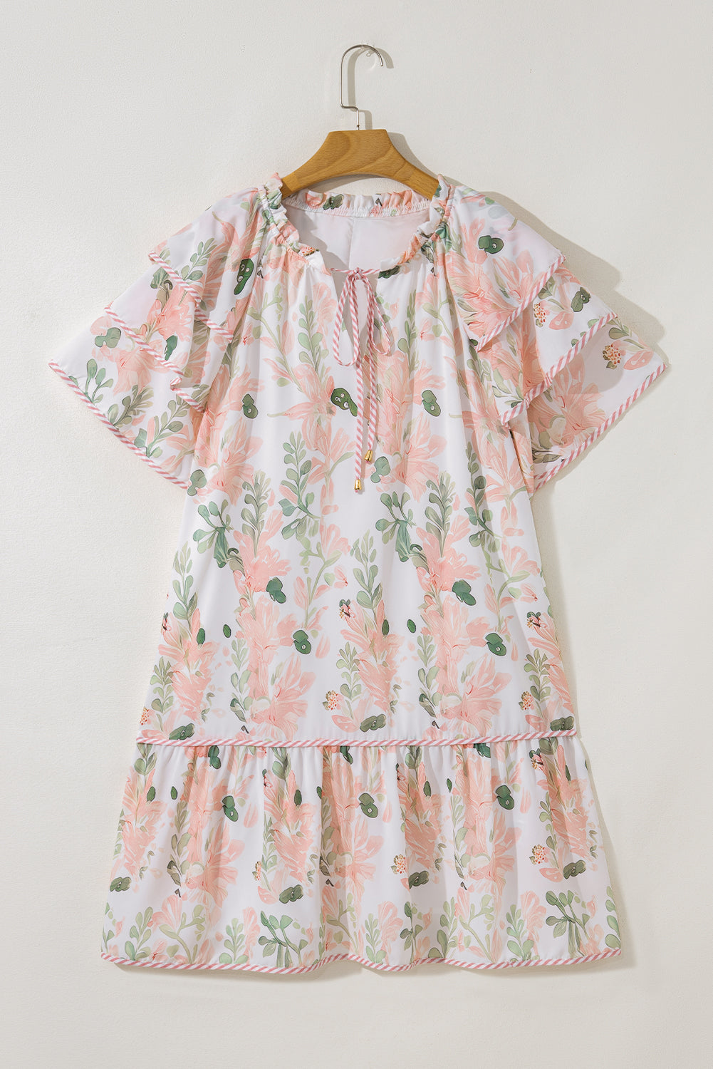 Floral Galaxy Pink Plus Size Mini Dress