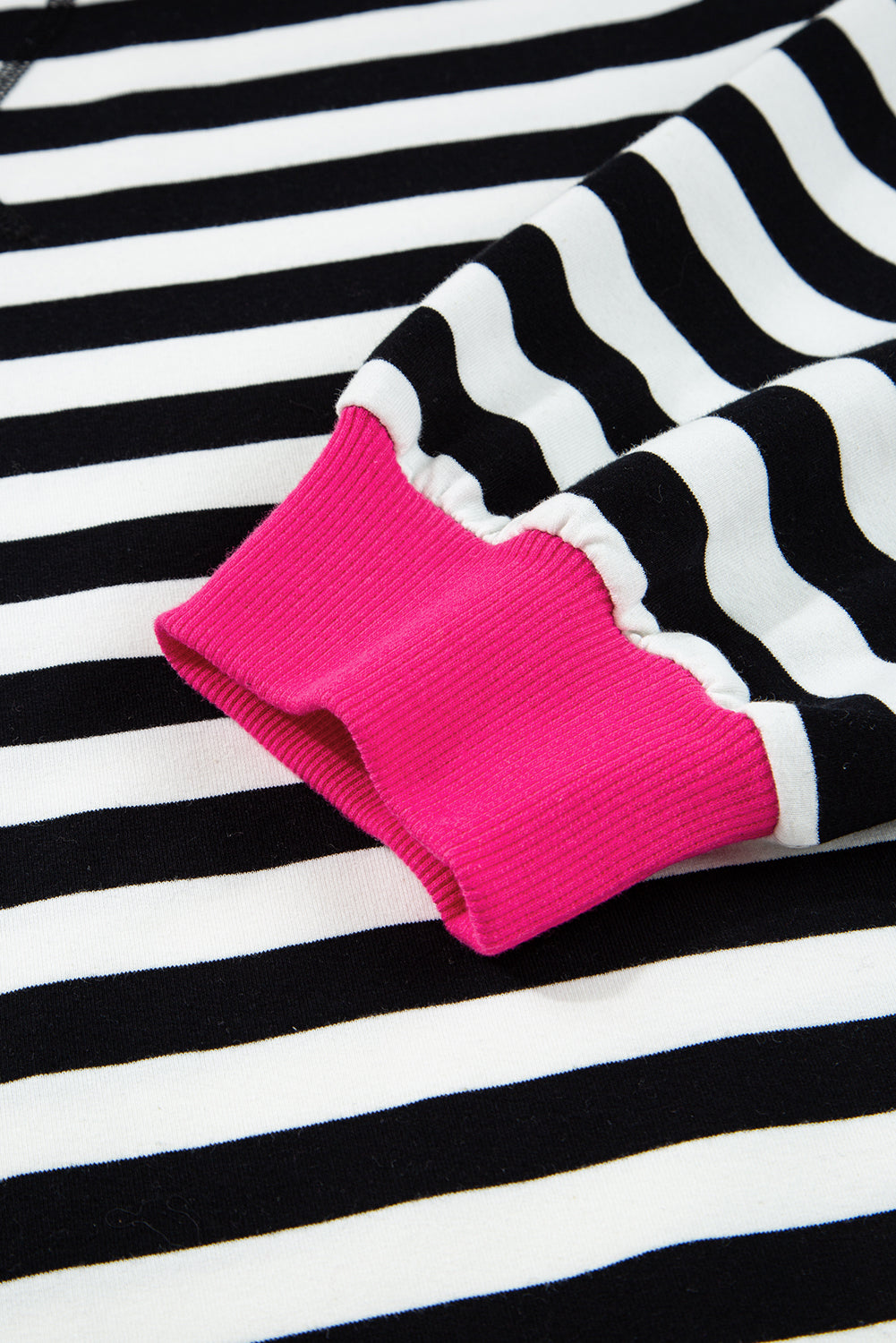 Stellar Stripes Black Stripe  Contrast Edge  Loungewear Plus Size Set
