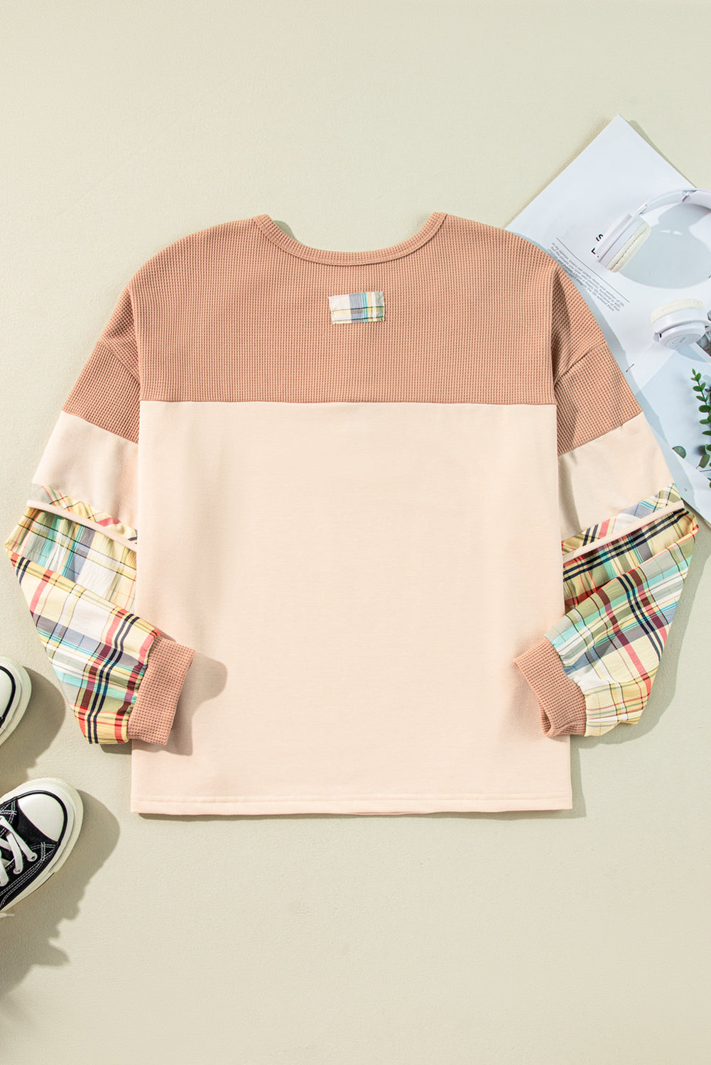 Starlight Patchwork Henley Plus Size  Henley Top