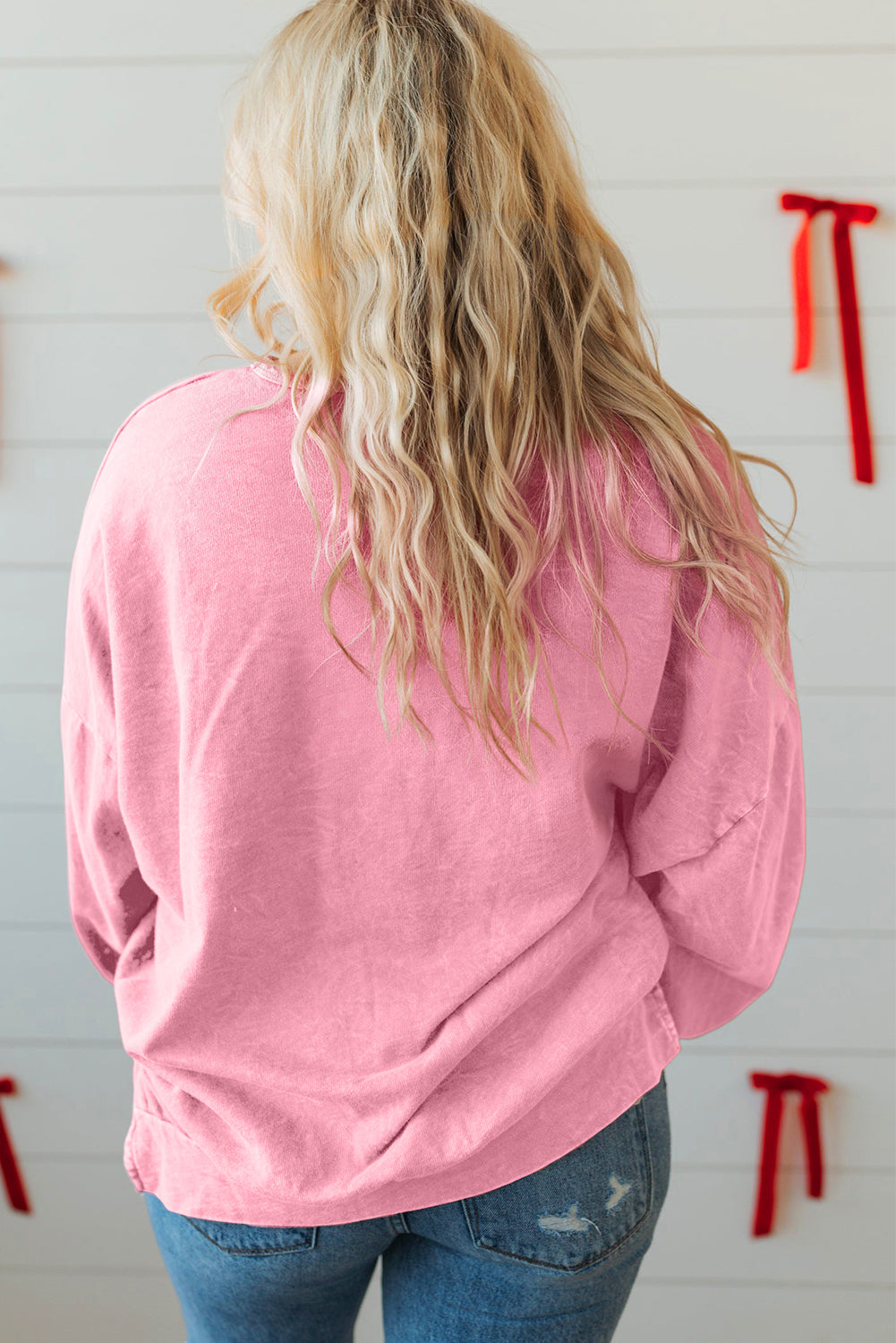 Stardust Serenity Bowknot Mineral Wash Plus Size Top