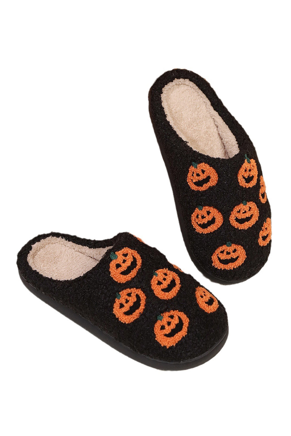 Jack-O'-Lantern Orbit Plush Home Slippers