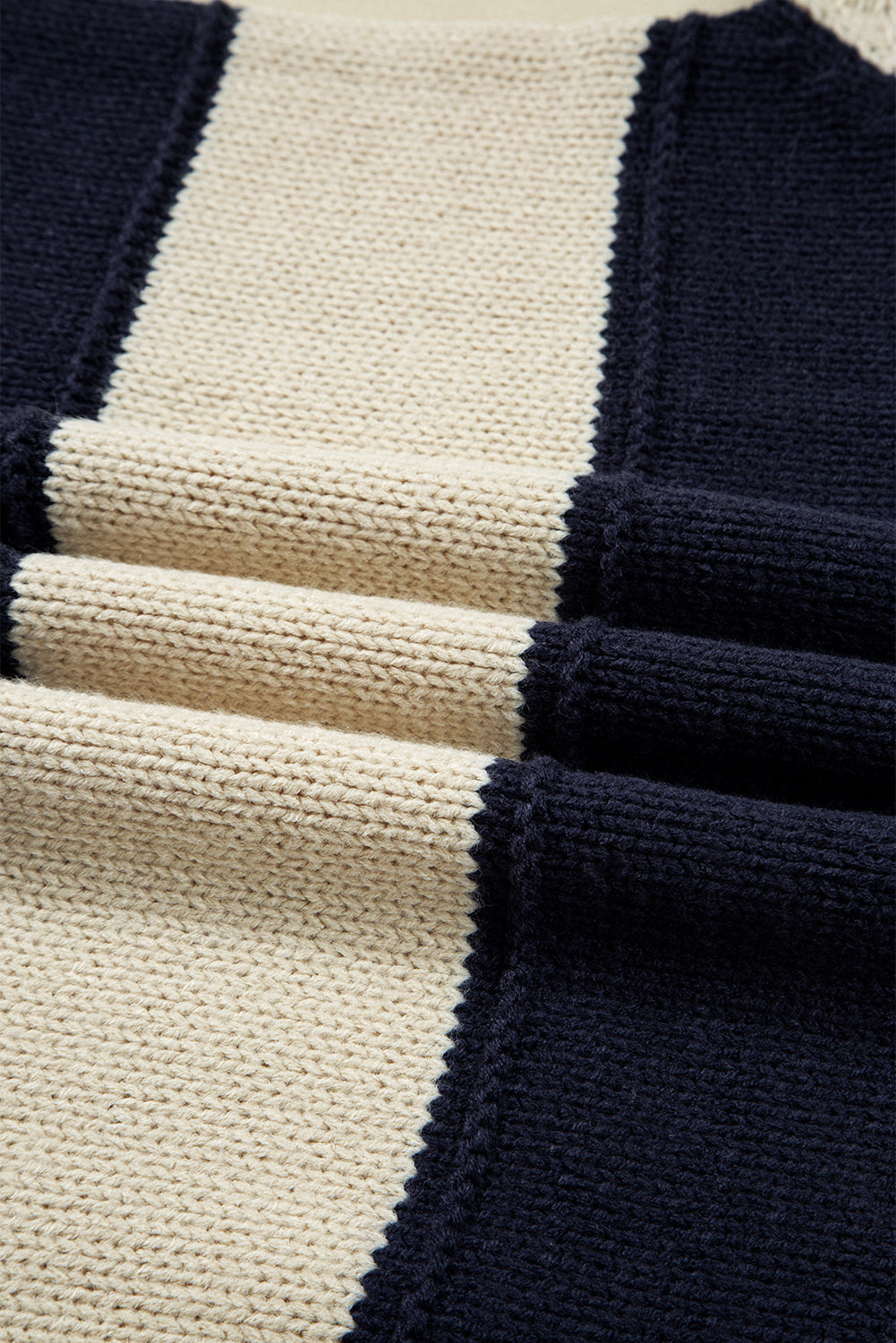 Starstruck Stripes Navy Plus Size Drop Shoulder Sweater