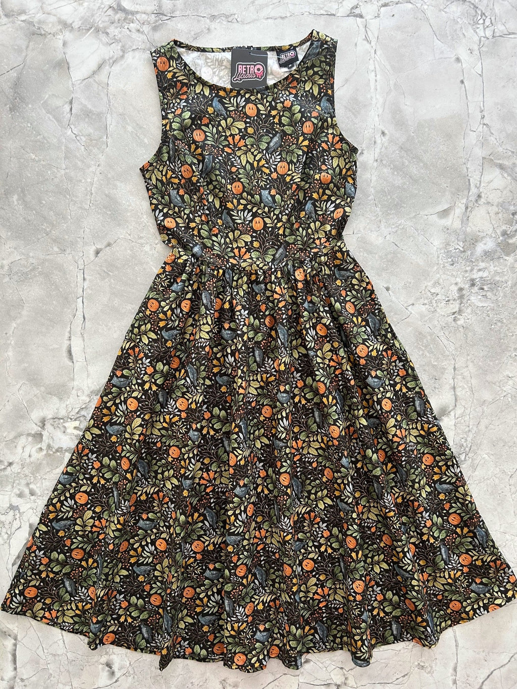 RETROLICIOUS: Pumpkin Foliage Midi Dress