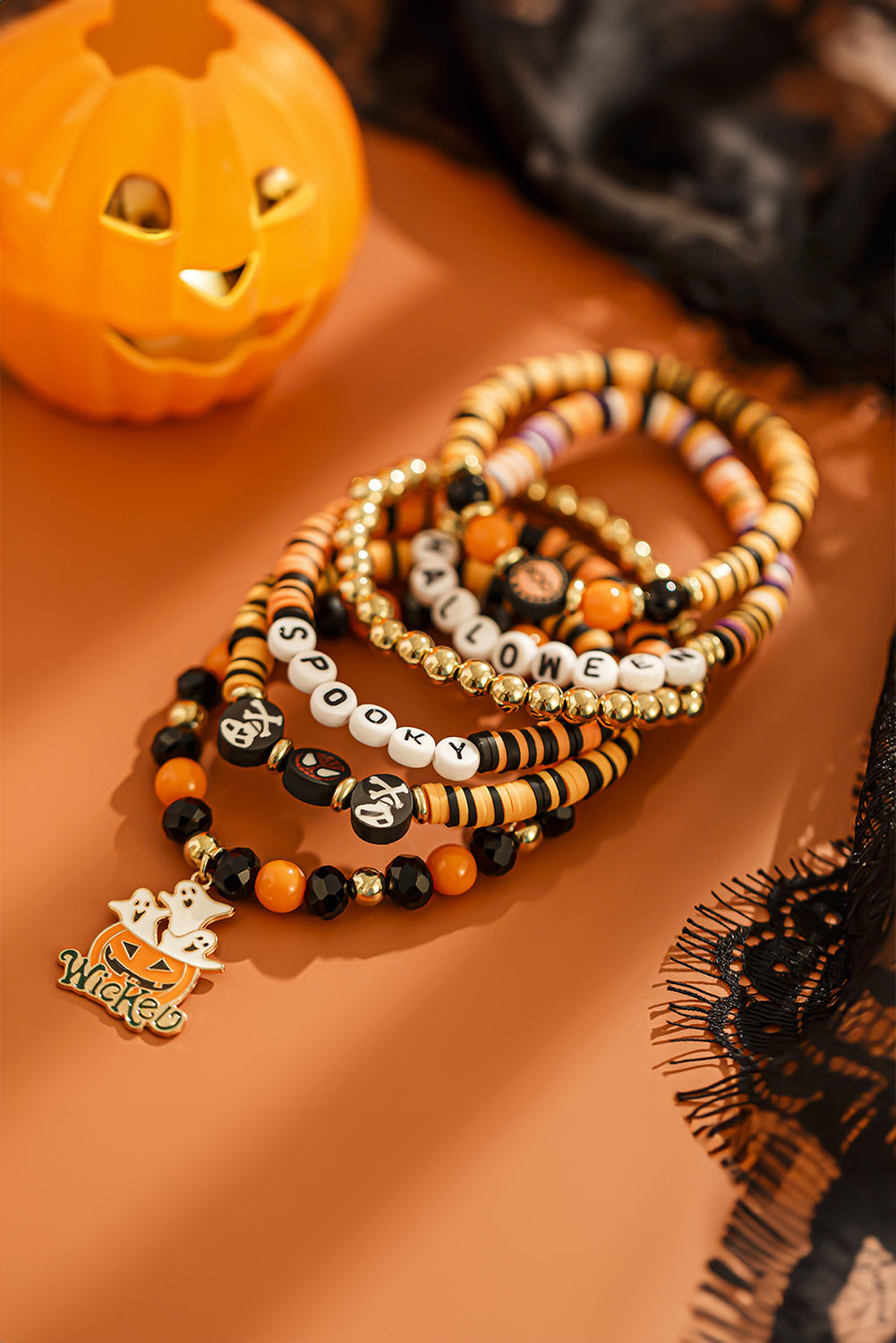 HALLOWEEN SPOOKY Beaded Bracelet Set