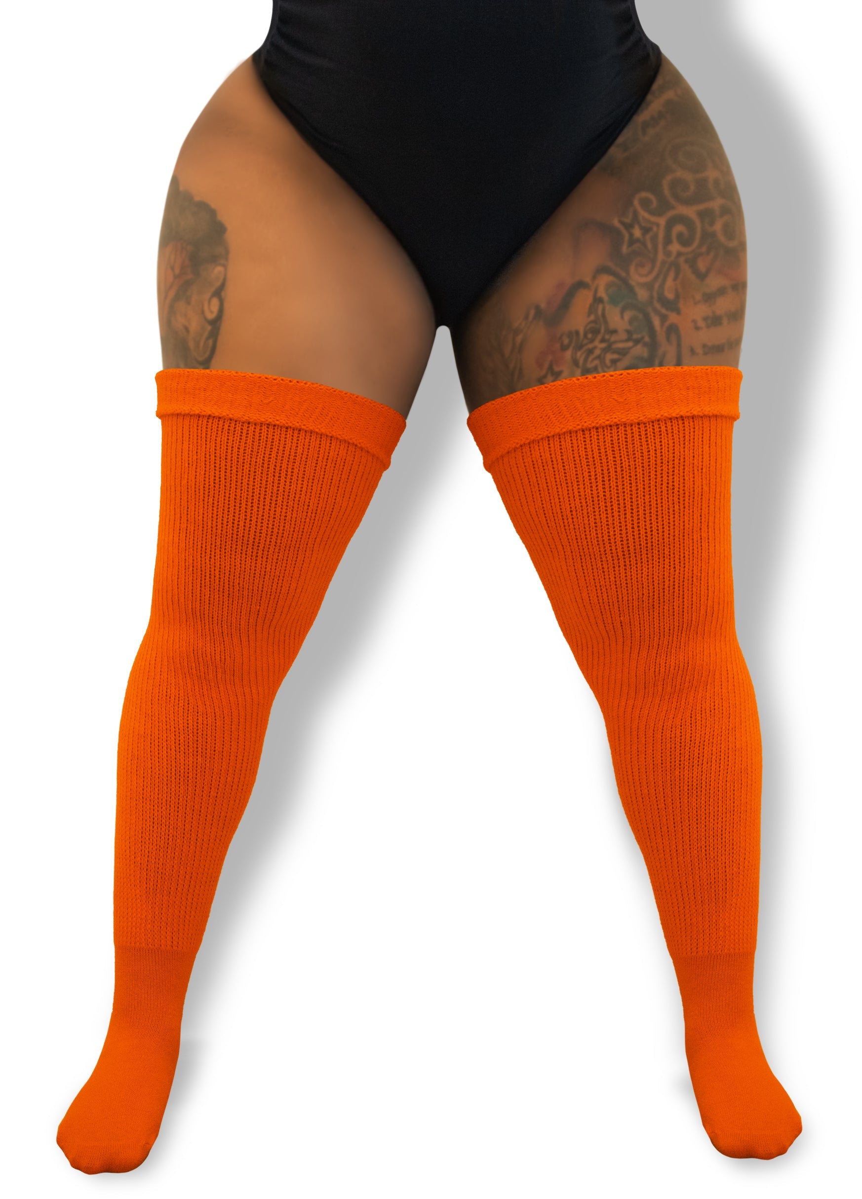 Thick Thigh Tribe - Pumpkin Spice Plus Size Thigh High Socks