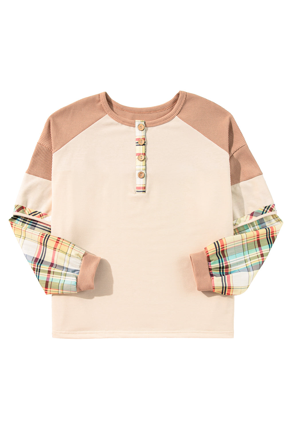 Starlight Patchwork Henley Plus Size  Henley Top