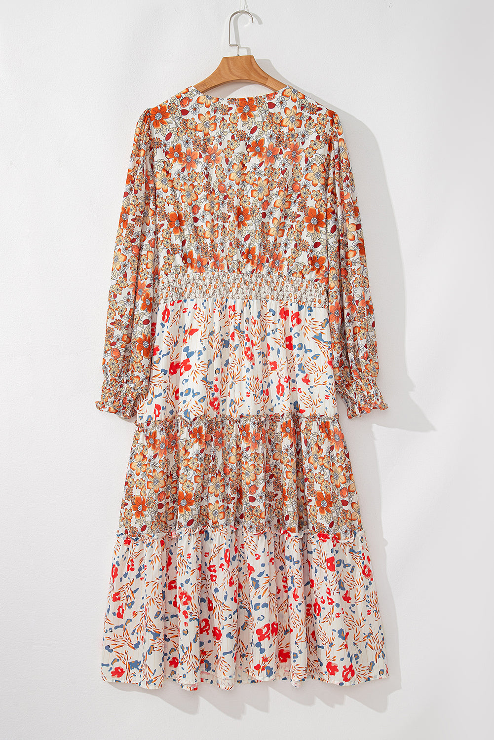 Harvest Moon Midi  Frill Tiered High Waist Floral Dress